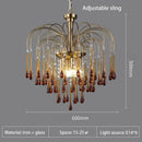 Axyaa Glass Water Drop Chandelier for Living, Bedroom, Dining Room - Retro Design