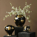 Axyaa Gold Foil Ceramic Vase for Flower Arrangements & Home Decor