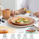 Axyaa Tulip Porcelain Dinnerware Set - 4 Colors, 4 Designs, 16/32/48 Pieces