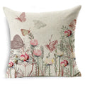 Axyaa Linen Butterfly Cushion Cover 45x45cm - Decorative Pillow Case for Sofa & Bed