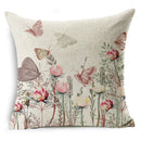Axyaa Linen Butterfly Cushion Cover 45x45cm - Decorative Pillow Case for Sofa & Bed