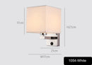 Axyaa Fabric Shade LED Wall Lamp Modern Reading Light for Bedroom Living Room