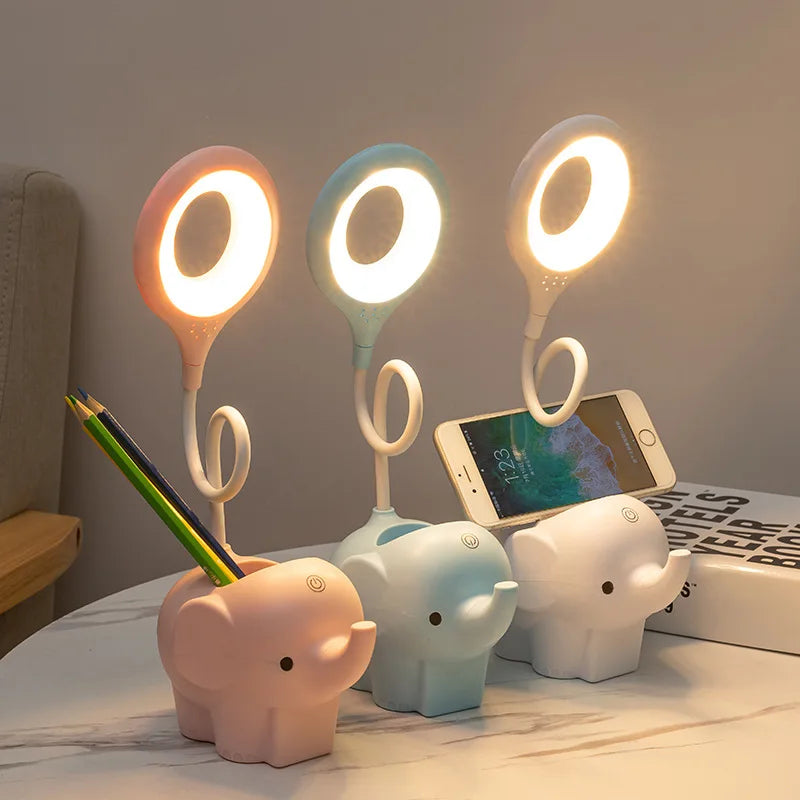 Axya Elephant LED Table Lamp: Three Color Temperature Adjustable Eye Protection Light