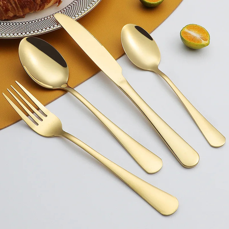 Axyaa Deluxe Gold Cutlery Set for 12 People - Elevate Your Dining Experience