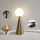 Axyaa Glass Ball Table Lamp with Creative Brass Cone Design