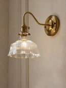 Axyaa Nordic Brass Wall Lamp glass Shade Sconce Lighting Fixture with Switch