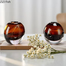 Axyaa Caramel Glass Vase for Table Flower Arrangement