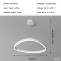Axyaa Modern Nordic White/Black Irregular LED Pendant Lights, Minimalist Design