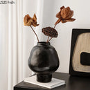 Axyaa Ceramic Vase with Artificial Flowers Desk Decoration Aesthetic Floral Vases