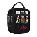 Axyaa Haiti Flag Insulated Lunch Bag: Portable, Waterproof, Thermal Oxford Tote