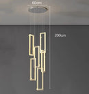 Axyaa Nordic Crystal LED Chandelier for Living Room Staircase and Indoor Lighting