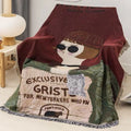 Axyaa Cartoon Couple Design Sofa Cover: Durable Artistic Blend for Stylish Home Decor