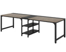 Axyaa 90.55'' 2 Person Double Computer Desk with Shelves and Spacious Desktop