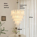 Axyaa French Series Glass Art LED Chandelier for Living Room