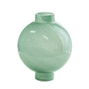 Axyaa Big Belly Green Glass Vase Hydroponics Plant Pots for Aesthetic Room Decor