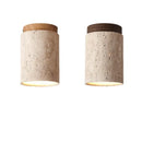Axyaa Travertine Ceiling Lamp: Modern Stone Flush Mount Indoor Lighting for Bedroom, Hallway, Staircase