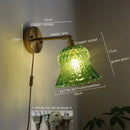 Axyaa LED Glass Wall Light Fixture | Vintage Copper Dining Room Bedroom Bar Lamp