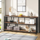 Axyaa Industrial 3 Tier Console Table for Entryway, 70.89" Rustic Sofa Table