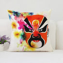 Axyaa Beijing Opera Face Changing Pillow Case 45x45cm for Sofa & Car Decoration