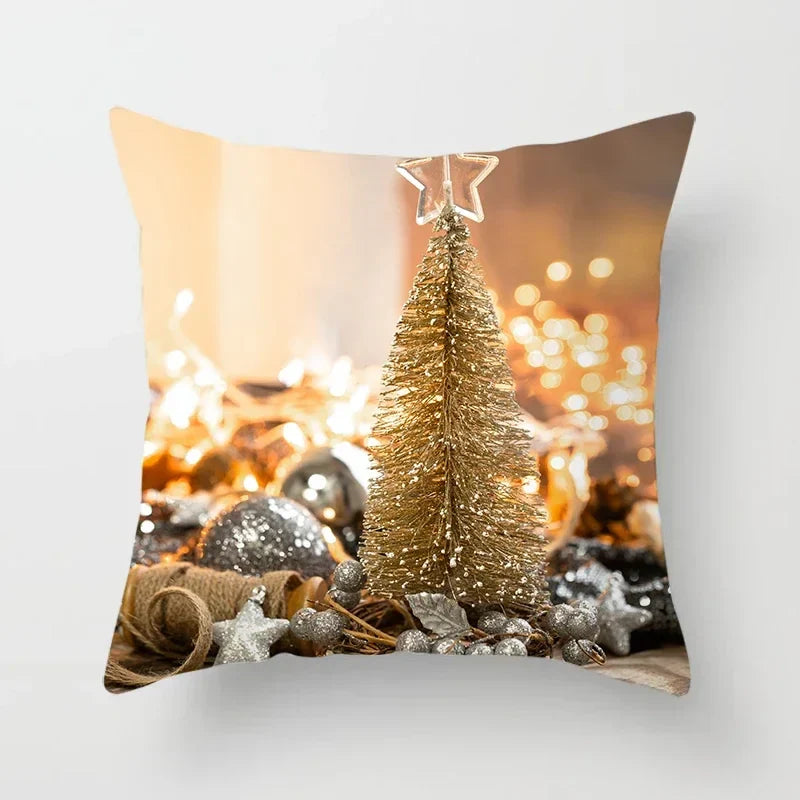 Axyaa Christmas Home Pillowcases: Printed Bed Decorative Cushion Covers