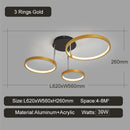 Axyaa Black/Gold Modern LED Chandelier - Dimmable Ceiling Lights for Home Décor
