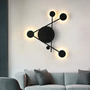 Axyaa Black Metal Wall Lamps Moon Decorative LED Lights for Living Room