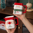 Axyaa Christmas Ceramic Mugs Gift Box Pack Snowman Santa Claus Handle Water Coffee Cup