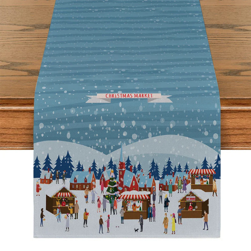 Axyaa Christmas Farmhouse Table Runner Holiday Decor Party Wedding
