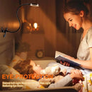 Axyaa LED Clamp Desk Lamp 3 Color 10 Brightness Flexible Gooseneck Book Light