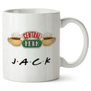 Personalised Friend name Central Perk Mug 11oz black pink Ceramic tea Cup Birthday gift Axyaa
