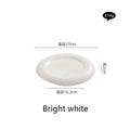 Axyaa White Pearl Dot Ceramic Steak Pasta Dessert Snack Plate Molecular Cuisine Tableware
