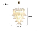 Axyaa Glass Petal Chandelier: Modern Multi-Tier Pendant Lamp for Dining Room, Bedroom, and Kitchen