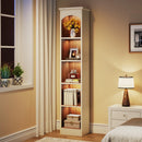 Axyaa 5-Tier Slim Cube Bookcase: 70.9" Tall Modern Corner Display Shelves for Home