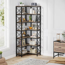 Tribesigns 7-Shelf Corner Bookshelf by Axyaa - Modern 7-Tier Tall Display Rack