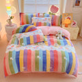 Axyaa Cartoon Style Fluffy Coral Fleece Duvet Cover - Queen/King Size