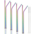 Axyaa Stainless Steel Straws Set for Drinks • Reusable and Colorful Kitchen Accessories