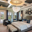 Axyaa Luxury Glass Chandelier Pendant Lamp with E14 Bulb