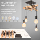 Axyaa Wood LED Chandelier Ceiling Lamp - Modern Living Room Dining Room Pendant Light