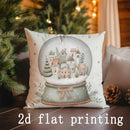 Axyaa Christmas Digital Print Decorative Cushion Cover for Sofa, Bedroom, Car