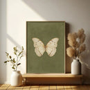 Retro White Butterfly Moody Wall Art Print by Axyaa - Gothic Country Style Butterfly Art