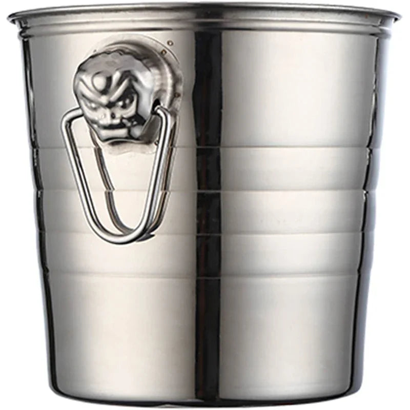 Axya Thick Tiger Head Stainless Steel Ice Bucket for Bar and KTV