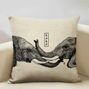 Axyaa Elephant Pattern Decorative Cushion Cover 45x45cm
