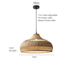 Axyaa Bamboo Rattan Wooden Pendant Light, Seaside Wabi Sabi Decor, Euro American Country Style