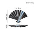 Axyaa Fan Shaped Ceramic Plate: Retro Sushi, Dessert, Dim Sum, Molecular Cuisine Tableware