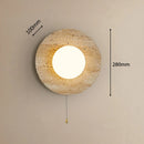 Axyaa Yellow Travertine Glass Sconce Light with Switch