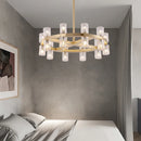 Axyaa Crystal Metal LED Pendant Light for Vintage Living Room Atmosphere