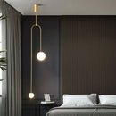 Axyaa Glass Ball Vertical Chandelier - Nordic Geometric Pendant Light