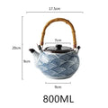 Axyaa Retro Hand-Painted Ceramic Teapot - Large Chinese Teapot for Home, Hotel, Restaurant