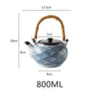 Axyaa Retro Hand-Painted Ceramic Teapot - Large Chinese Teapot for Home, Hotel, Restaurant