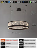 Axyaa Modern Luxury Black Gray Chandelier 60 80cm LED Pendant Light
